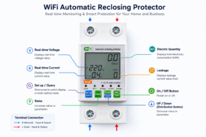 Wifi 63 A circuit breaker,mobil app control, voltage protection.