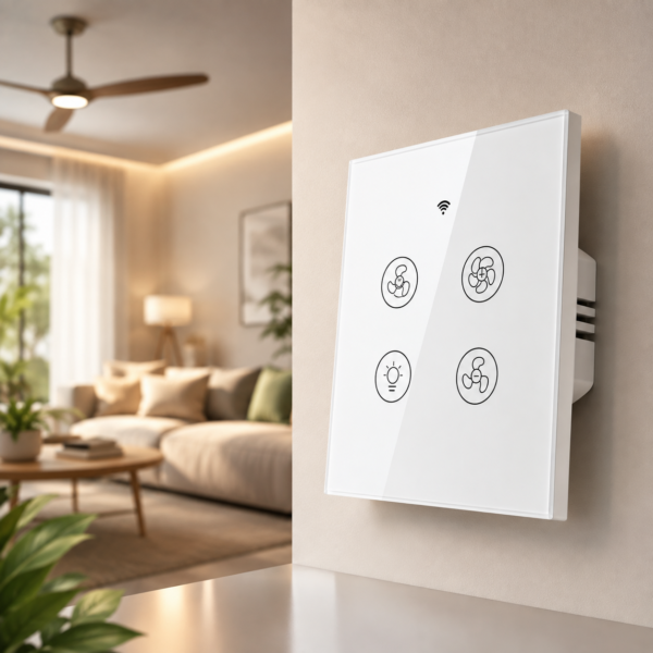 ChatGPT Image Aug 5, 2026, 11_23_08 AM Smart Life WIFI Electrical Fan Speed Control Smart Mobile App Control & Touch Switch.