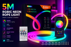 ChatGPT Image Aug 6, 2026, 09_04_29 PM 5M RGBIC Neon LED Rope Light | Smart App & Remote Controlled Color Changing Light